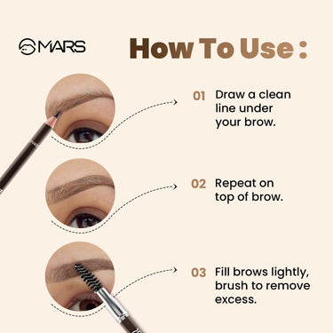 MARS Brow Pencil, Matte Liner Black, Brown